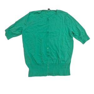 Ann Taylor Rayon/Nylon Blend Crew Neck Cardigan | Elbow Sleeve | Medium (M)